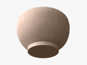 rice in wooden bowl 3D 模型