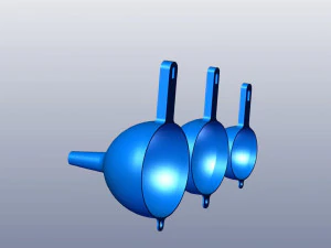3d printed plastic funnel with handle 3D Print Model