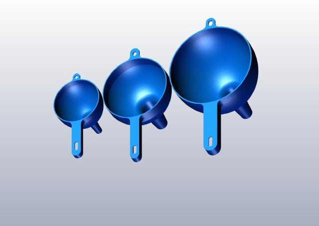 3d printed plastic funnel with handle Modello di stampa 3D .c4d .max .obj .3ds .fbx .stl .blend 