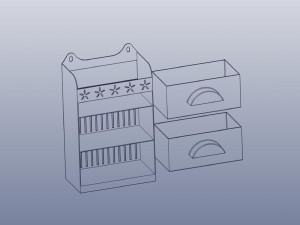 kitchen wall rack shelf 3D Принт Модель