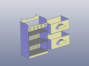 kitchen wall rack shelf 3D Принт Модель