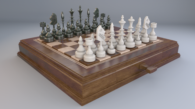 chess set Modelo 3D .c4d .max .obj .3ds .fbx .stl .blend 