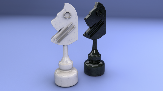 chess piece - knight 3D Model .c4d .max .obj .3ds .fbx .stl .blend 