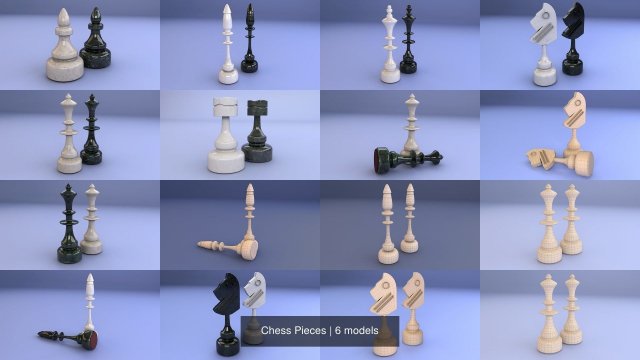 chess pieces 3D-Modell .c4d .max .obj .3ds .fbx .stl .blend 