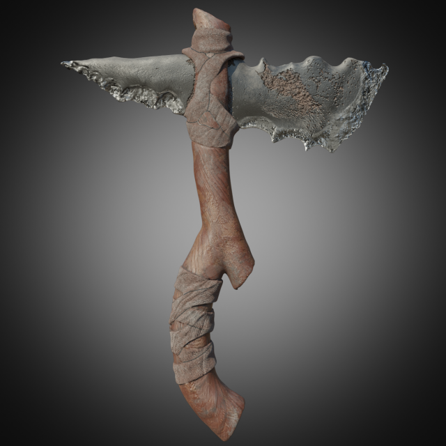 low-poly stone axe 3D Model .c4d .max .obj .3ds .fbx .stl .blend 
