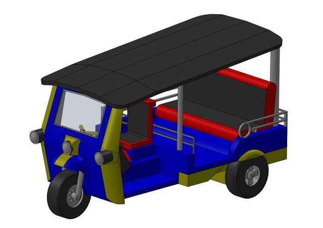 Tuk Tuk car-A0001 3D Model .c4d .max .obj .3ds .fbx .stl .blend 