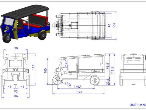 Tuk Tuk car-A0001 3D Model