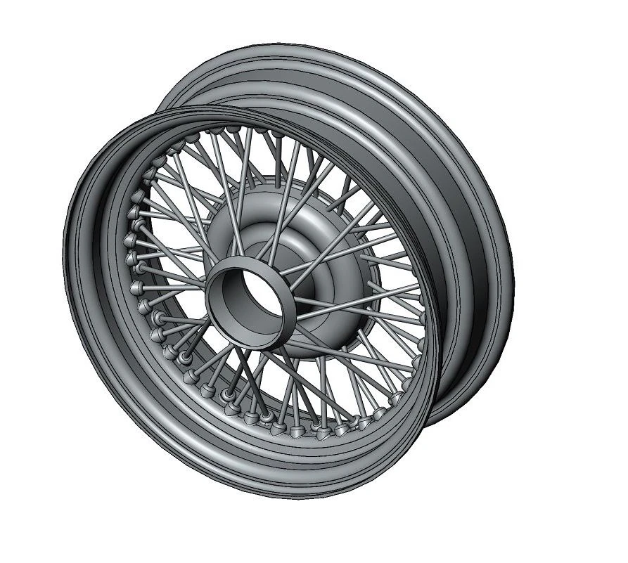 Spoke Wire Wheel-A0002 3D Model .c4d .max .obj .3ds .fbx .stl .blend 