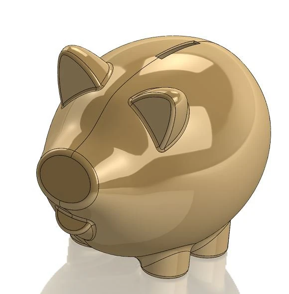 Pig Piggy Bank-A0010 3D Model .c4d .max .obj .3ds .fbx .stl .blend 