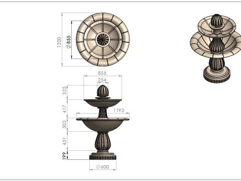 Fountain-A0014 3D Model