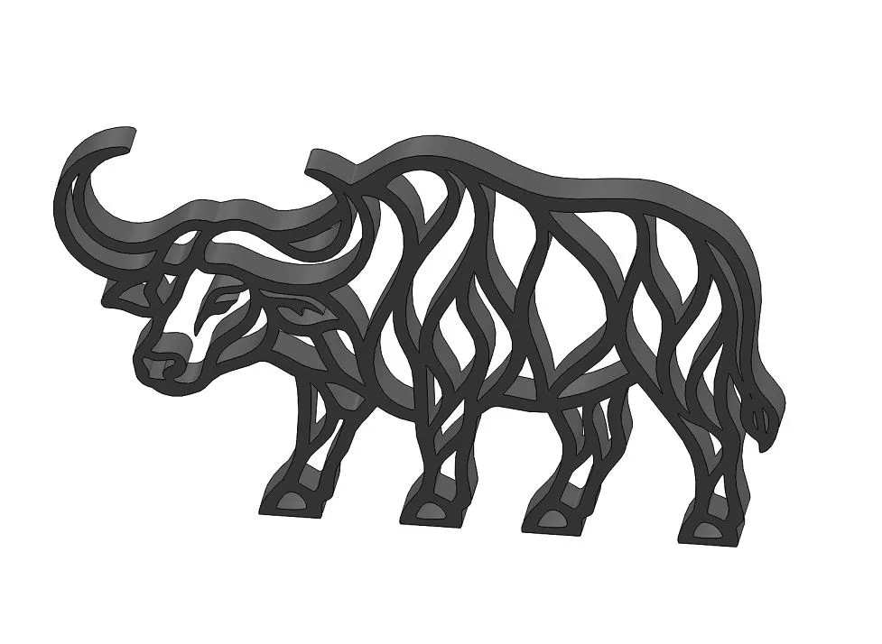 Wild Buffalo-A010 3D Print Model .c4d .max .obj .3ds .fbx .stl .blend 