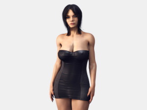 woman iny black dress 3D 模型