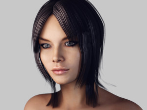 woman iny black dress 3D 模型