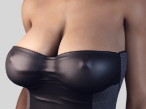 woman iny black dress 3D 模型