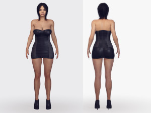 woman iny black dress 3D 模型