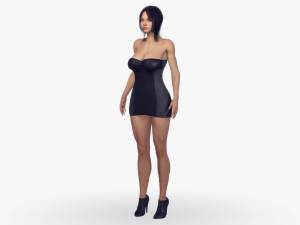 woman iny black dress 3D 模型