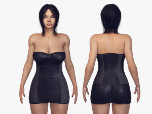 woman iny black dress 3D 模型