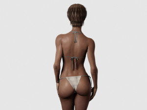 black woman fit in bikini 3D Model