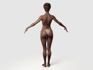black woman fit in bikini 3D Model