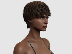 black woman fit in bikini 3D Model
