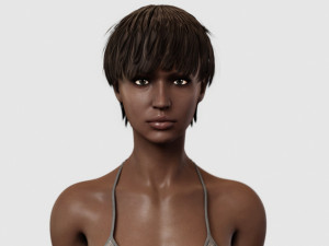 black woman fit in bikini 3D Model