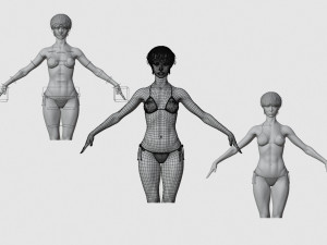 black woman fit in bikini 3D Model