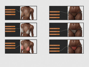black woman fit in bikini 3D Model