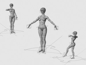 black woman fit in bikini 3D Model