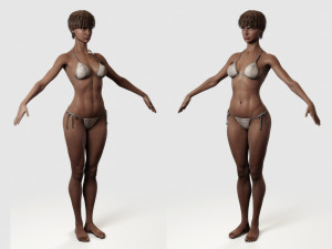 black woman fit in bikini 3D Model