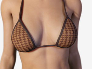 rigged asian style woman wearing bikini 3D Model
