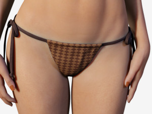 rigged asian style woman wearing bikini 3D Model