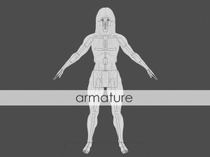 bodybuilder woman in leather suit 3D Модель