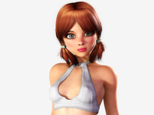redhead toon girl - fully rigged 3D 模型