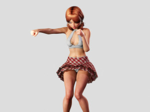 redhead toon girl - fully rigged Model 3D