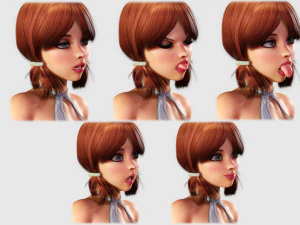 redhead toon girl - fully rigged 3D Model