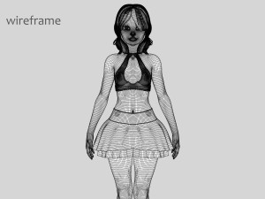 redhead toon girl - fully rigged Model 3D