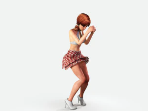 redhead toon girl - fully rigged 3D Model