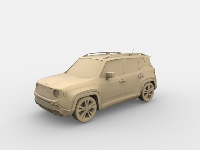 jeep renegade Model do druku 3D .c4d .max .obj .3ds .fbx .stl .blend 