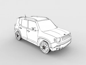 jeep renegade 3D Print Model