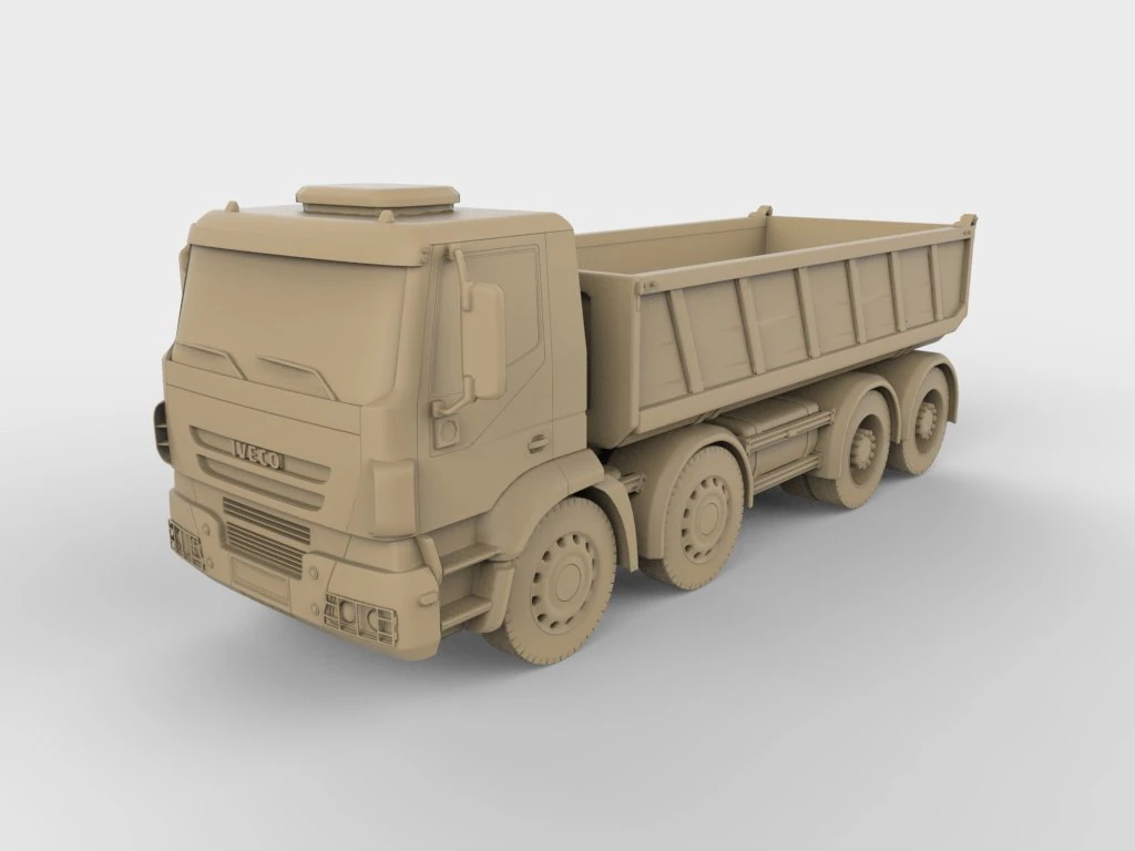 dump truck iveco 3D Print Model .c4d .max .obj .3ds .fbx .stl .blend