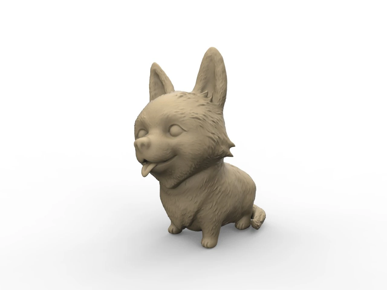 corgi dog 3D Print Model .c4d .max .obj .3ds .fbx .stl .blend 