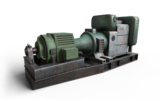 Industrial generator 3D Model .c4d .max .obj .3ds .fbx .lwo .lw .lws