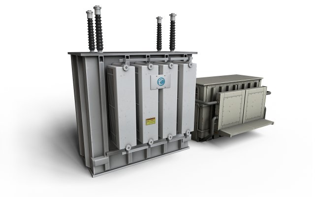 Industrial Transformers 3D Model .c4d .max .obj .3ds .fbx .lwo .lw .lws