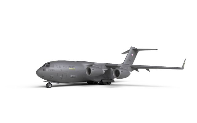 Boeing C17 Globemaster III Transport Aircraft 3D Model .c4d .max .obj .3ds .fbx .lwo .lw .lws