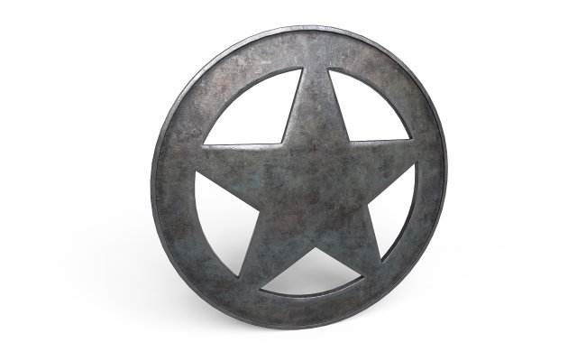 Sheriff Badge 3D 模型 .c4d .max .obj .3ds .fbx .stl .blend 
