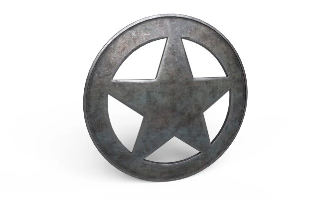 Distintivo de Xerife Modelo 3D .c4d .max .obj .3ds .fbx .stl .blend