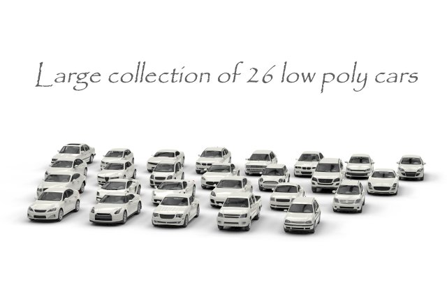 Large collection of 26 low poly cars Modello 3D .c4d .max .obj .3ds .fbx .stl .blend 