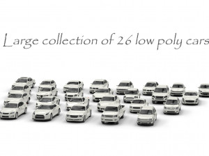 Large collection of 26 low poly cars 3D Model