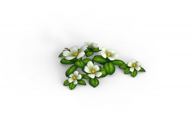 Cartoon Flowers 3D Модель .c4d .max .obj .3ds .fbx .stl .blend 