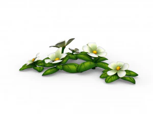 Cartoon Flowers 3D Model